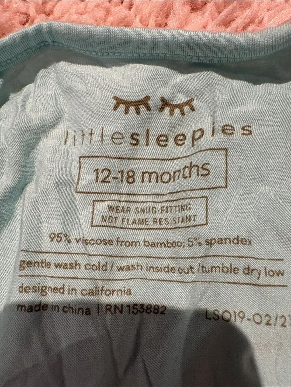 Little Sleepies Light Mint Footed One-Piece Zipper Pajamas